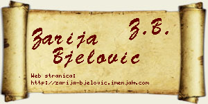 Zarija Bjelović vizit kartica